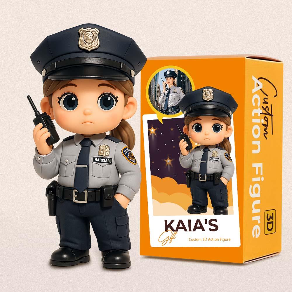 Personalized 3D Action Figure Turn Your Photo into a Unique Gift for Policeman/Policewoman