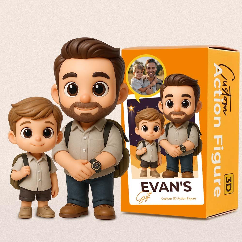 Custom 3D Action Figure From Your Photo Personalized Toy Figure Custom Action Figure Gifts For Dad