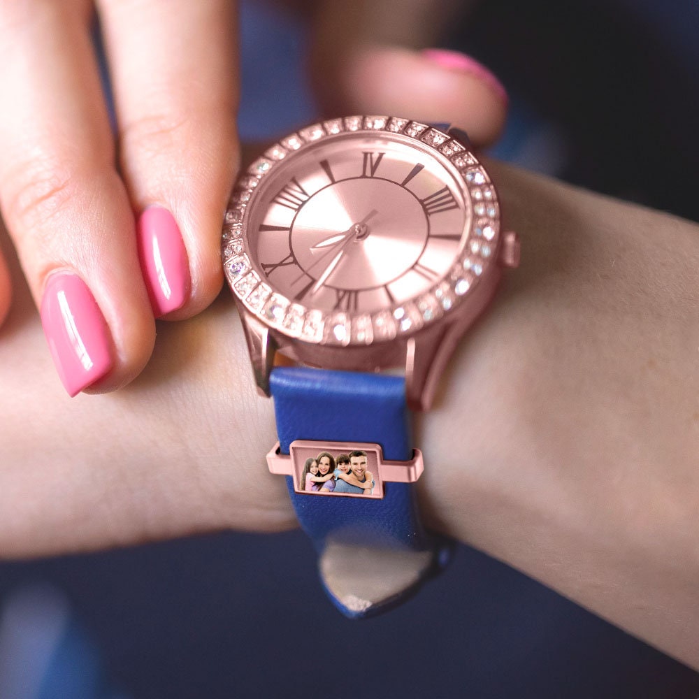 Personalized Photo Engraved Watch Charm – Custom Strap Accessory for Smartwatches Thoughtful Family Gift