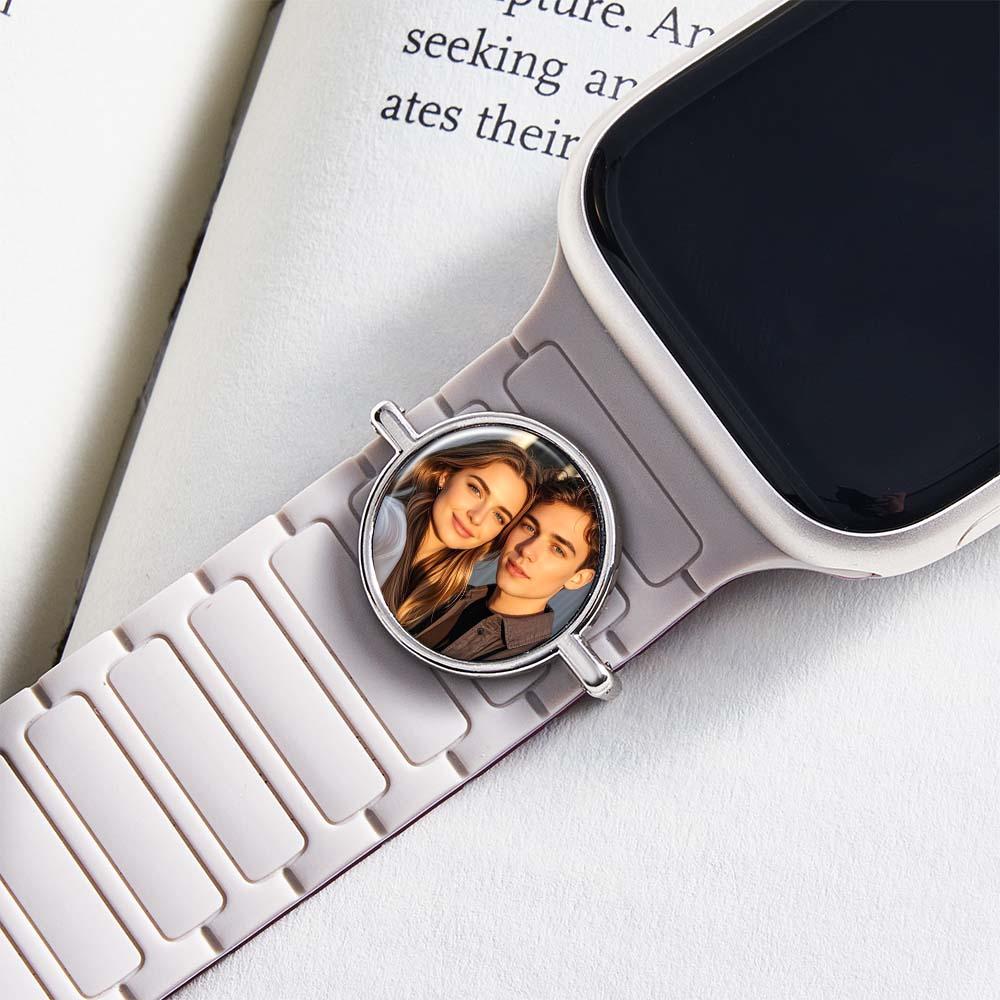Personalized Photo Engraved Watch Charm – Custom Strap Accessory for Smartwatches Thoughtful Family Gift