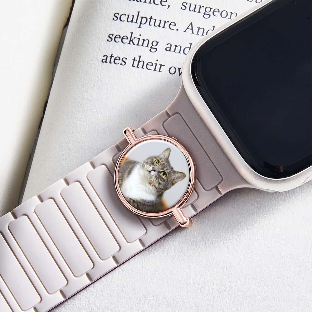 Personalized Photo Engraved Watch Charm – Custom Strap Accessory for Smartwatches Thoughtful Family Gift