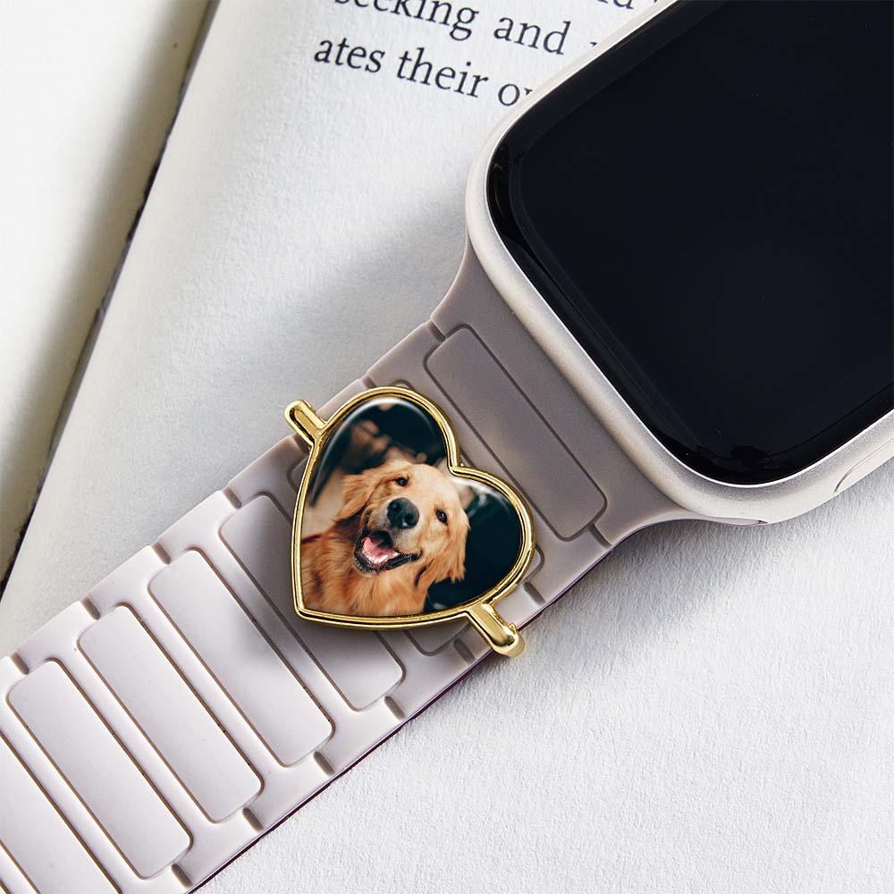 Personalized Photo Engraved Watch Charm – Custom Strap Accessory for Smartwatches Thoughtful Family Gift