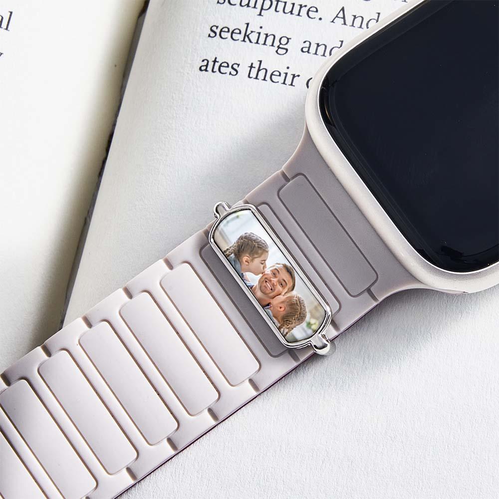 Personalized Photo Engraved Watch Charm – Custom Strap Accessory for Smartwatches Thoughtful Family Gift