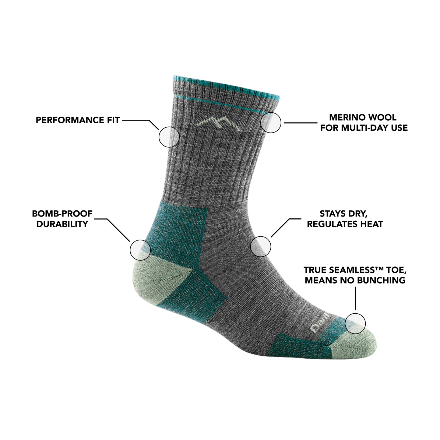 Women's Hiker Micro Crew Midweight Hiking Socks
