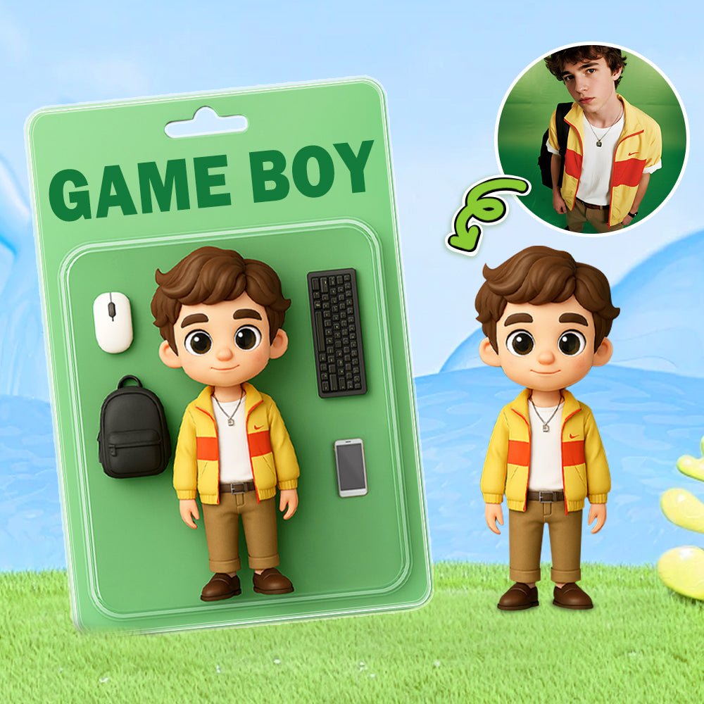 Custom 3D Cartoon Figure from Your Photo with Accessories Personalized Cartoon Figure