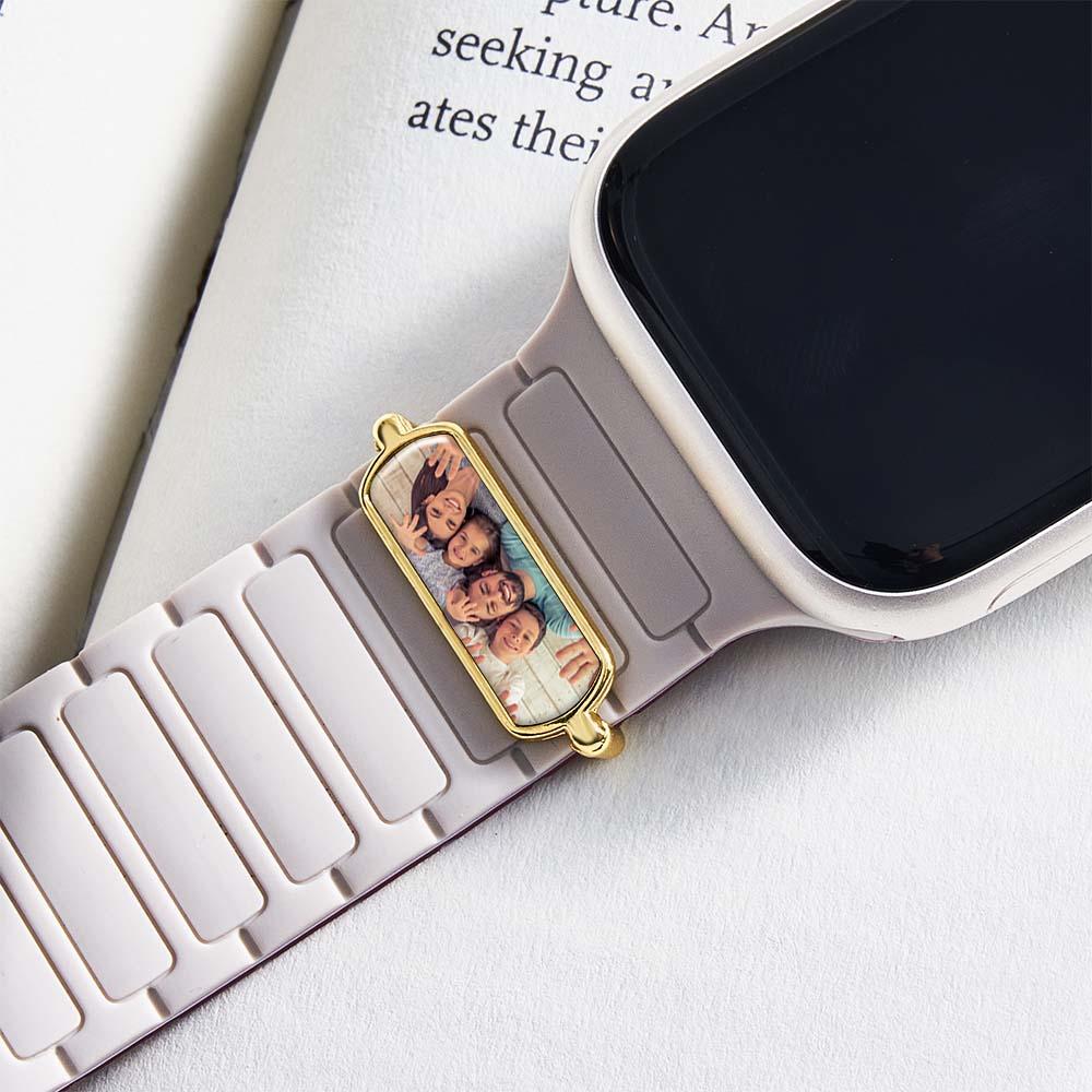 Personalized Photo Engraved Watch Charm – Custom Strap Accessory for Smartwatches Thoughtful Family Gift
