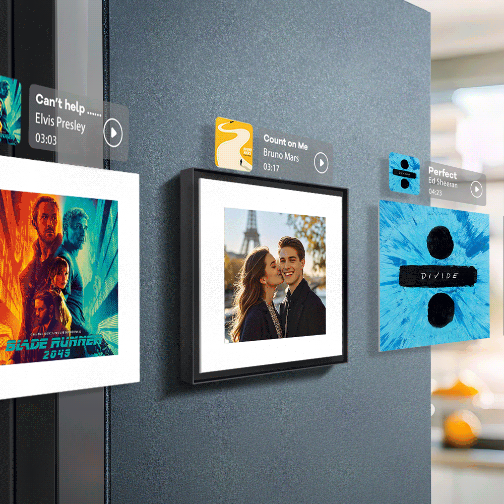 New Upgrade Custom Music & Photo Fridge Magnet Can Customize 1-6 Frame Art and Songs Adjustable Volume