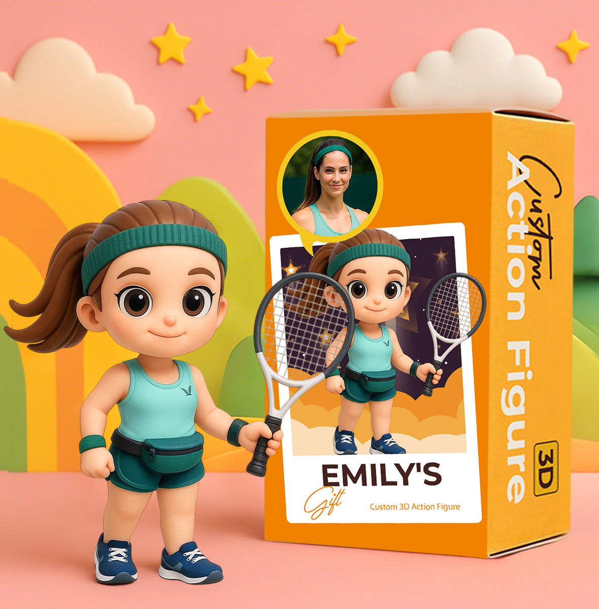 Custom Cartoon 3D Action Figure Personalized Mini Figurine with Camera Based on Photo Collectible Toy with Gift Box for Men or Photographers