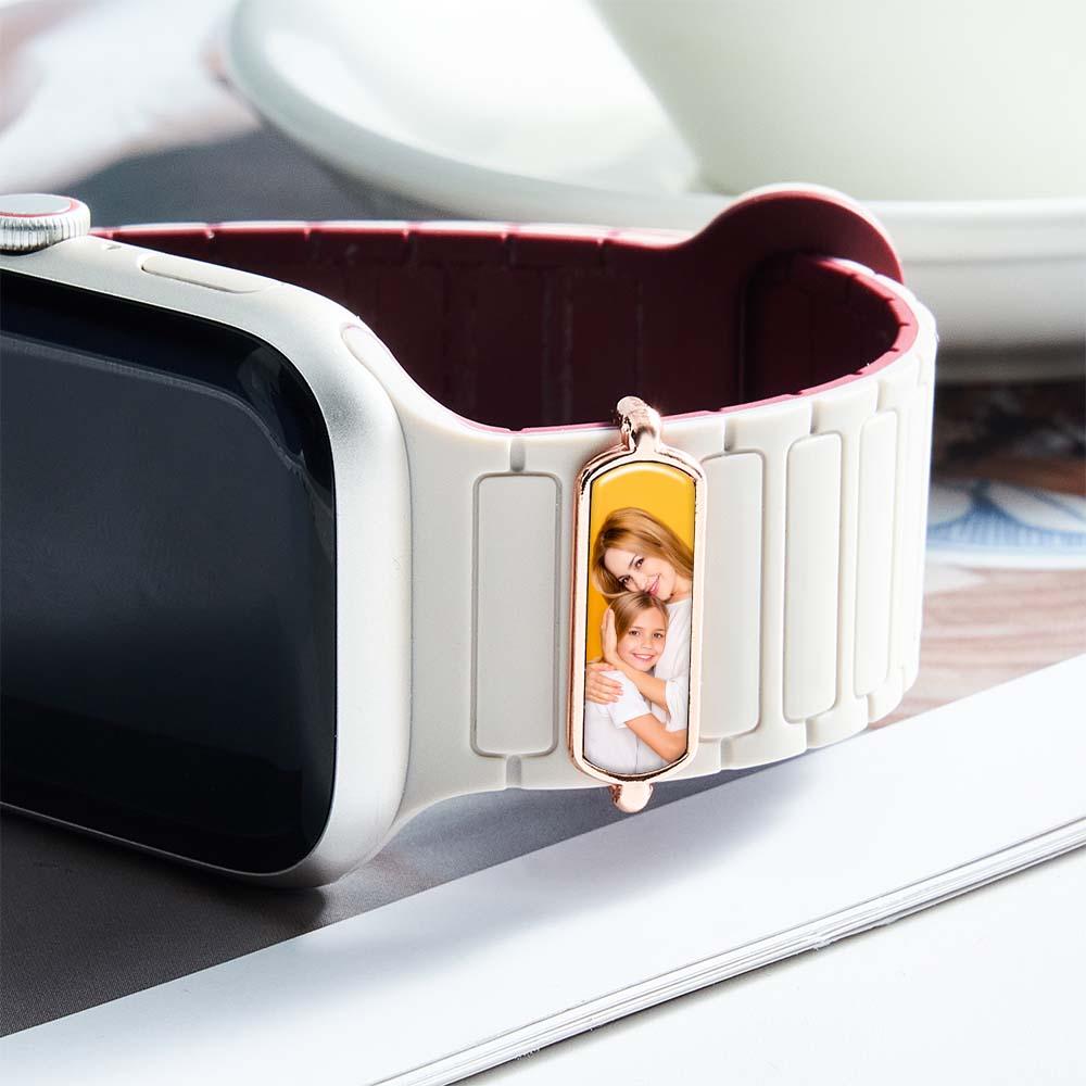 Personalized Photo Engraved Watch Charm – Custom Strap Accessory for Smartwatches Thoughtful Family Gift