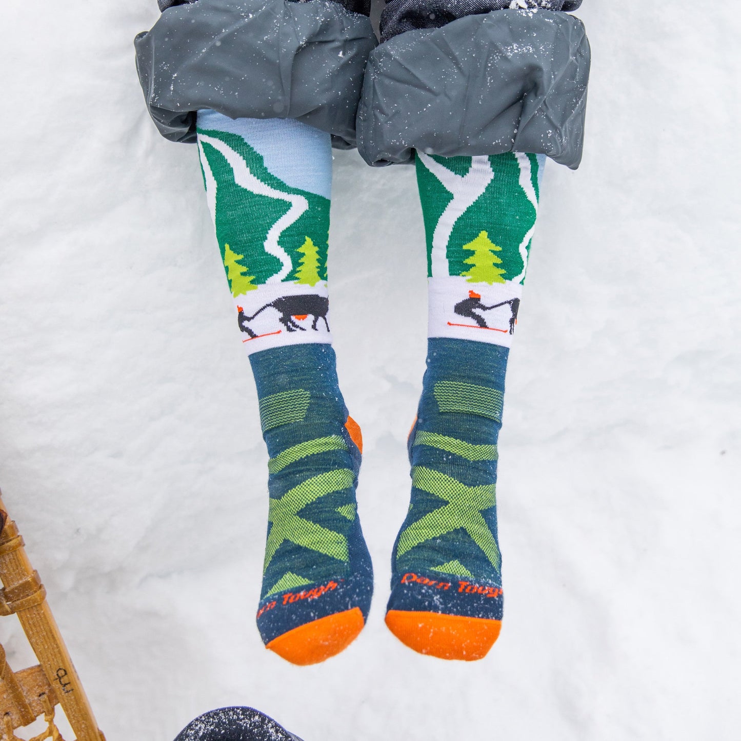 Kids Pow Cow Over-the-Calf Midweight Ski & Snowboard Sock-Last Chance