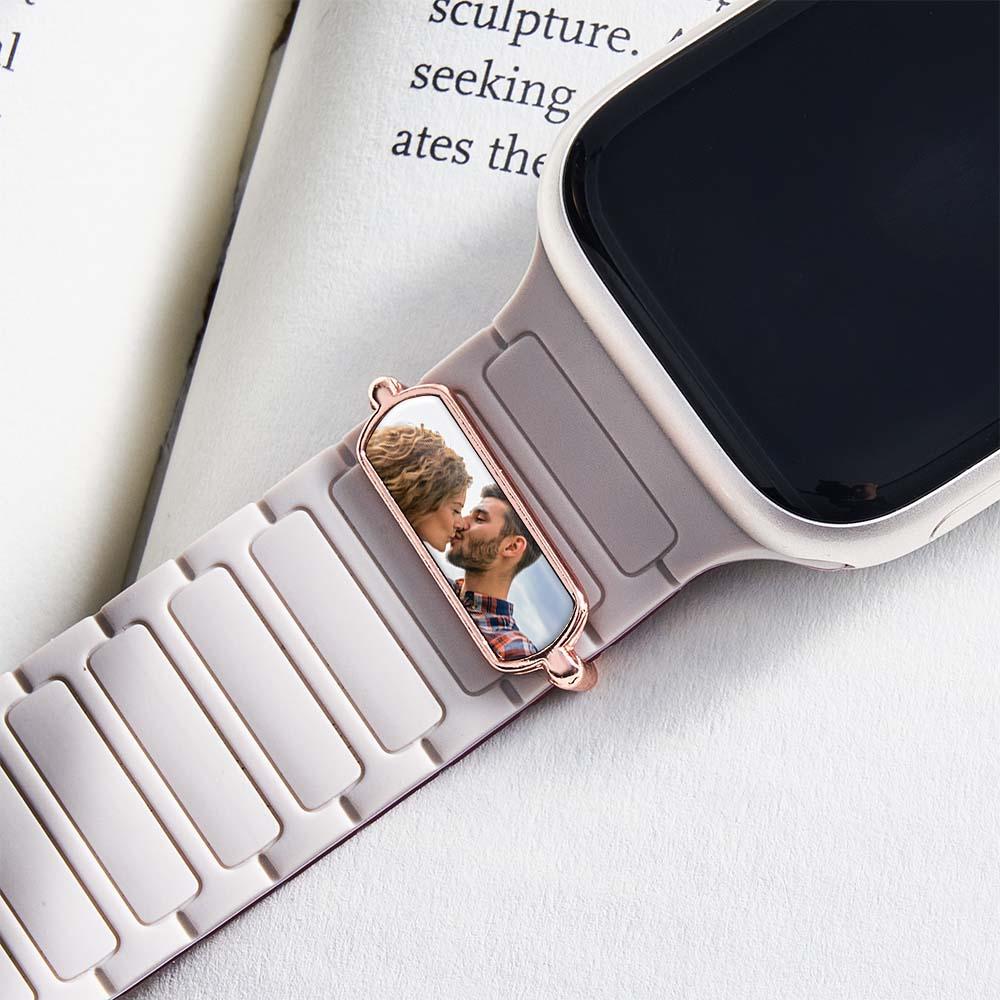 Personalized Photo Engraved Watch Charm – Custom Strap Accessory for Smartwatches Thoughtful Family Gift