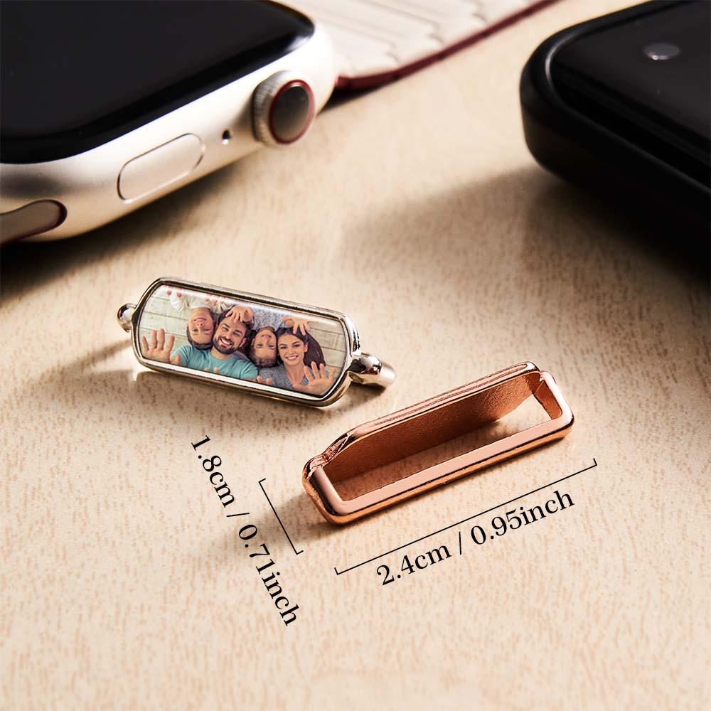 Personalized Photo Engraved Watch Charm – Custom Strap Accessory for Smartwatches Thoughtful Family Gift