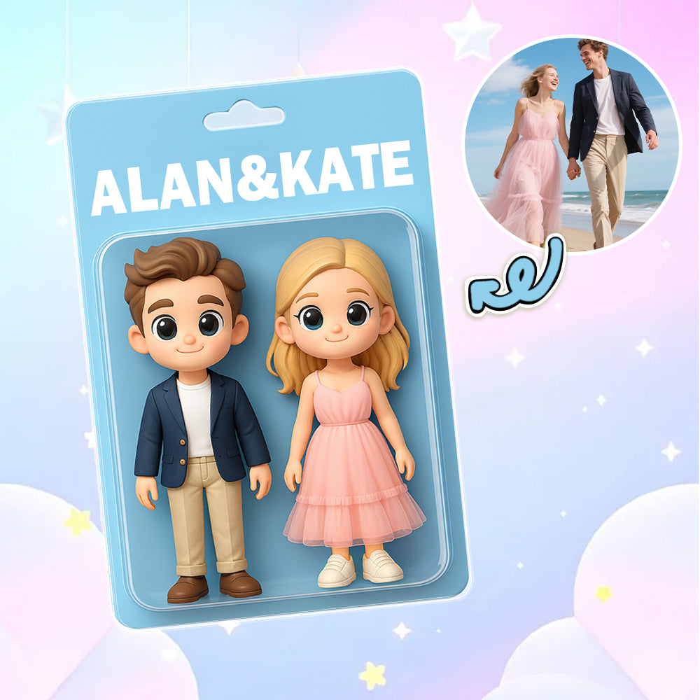 Custom 3D Cartoon Figure from Your Photo with Accessories Personalized Cartoon Figure