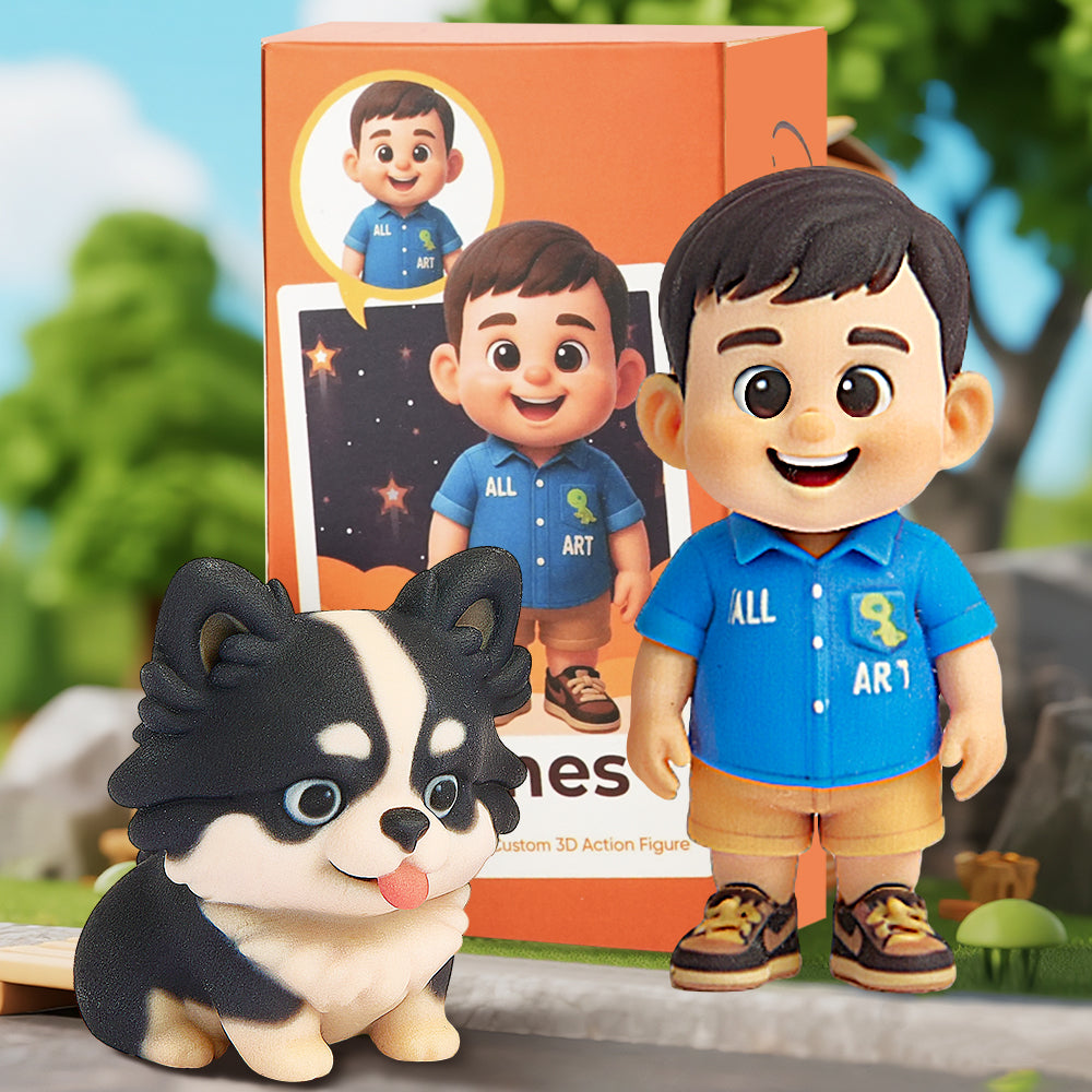 Custom Cartoon 3D Action Figure Personalized Mini Figurine with Camera Based on Photo Collectible Toy with Gift Box for Men or Photographers