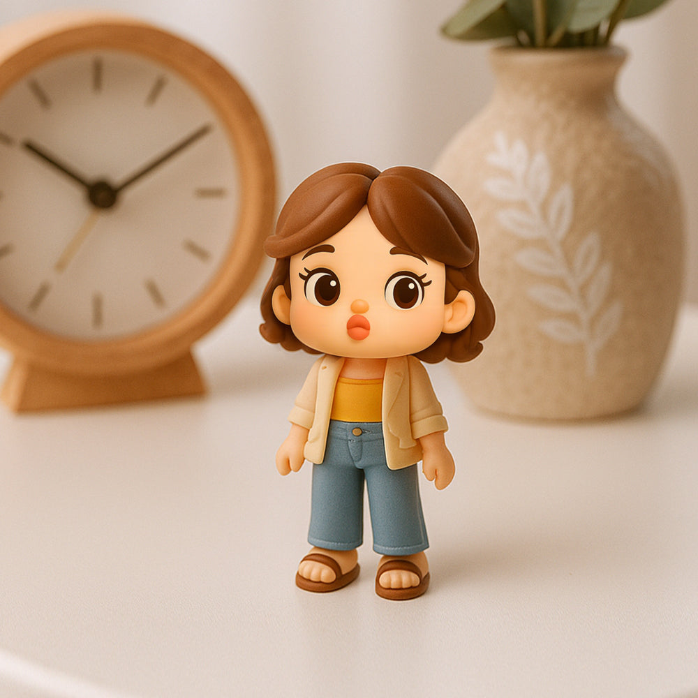 Custom Cute Pouting Style Toy Figure 3D Mini Figures Personalized Photo Blind Box Unique Gift for Child, Daughter