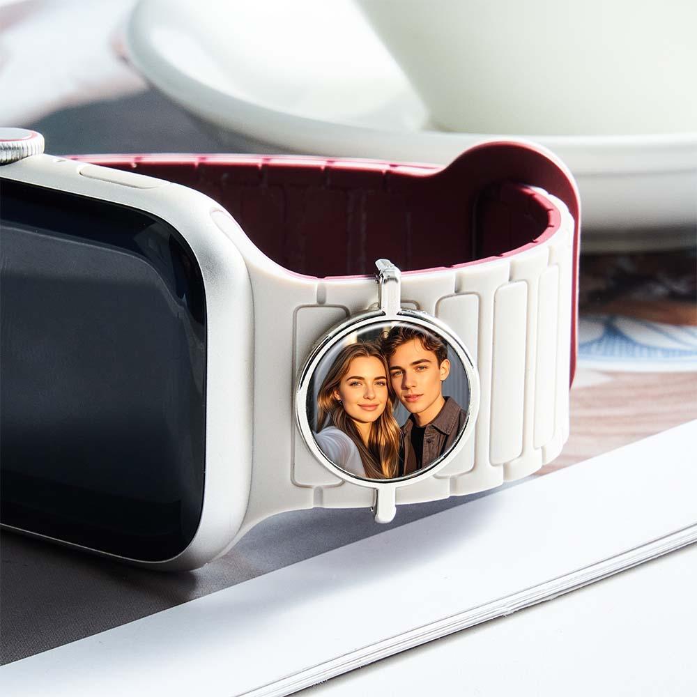 Personalized Photo Engraved Watch Charm – Custom Strap Accessory for Smartwatches Thoughtful Family Gift