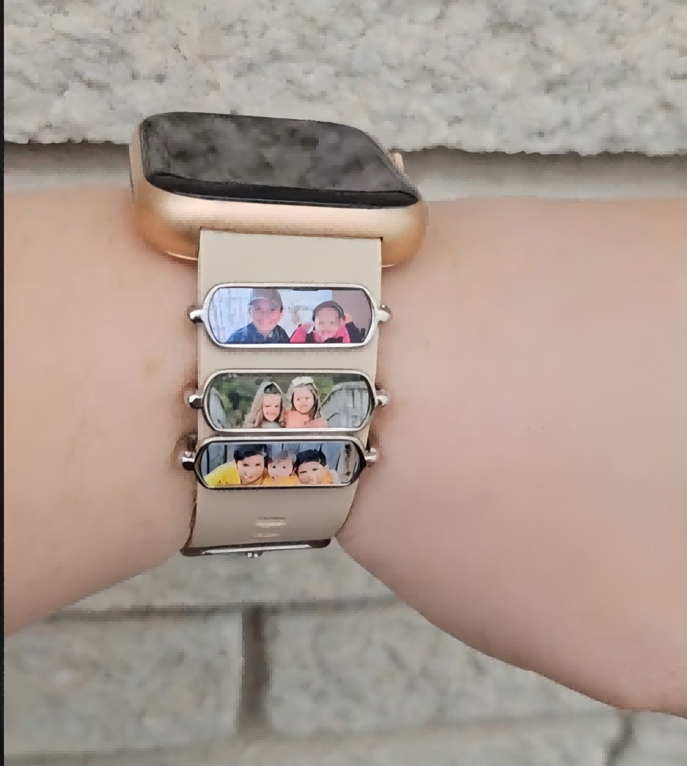 Personalized Photo Engraved Watch Charm – Custom Strap Accessory for Smartwatches Thoughtful Family Gift