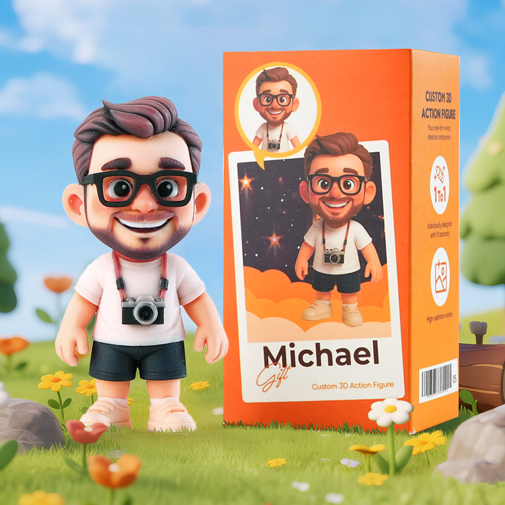 Custom Cartoon 3D Figurine Personalized Girl and Dog Mini Character Based on Photo Cute Style Collectible Gift for Pet Lovers or Home Display
