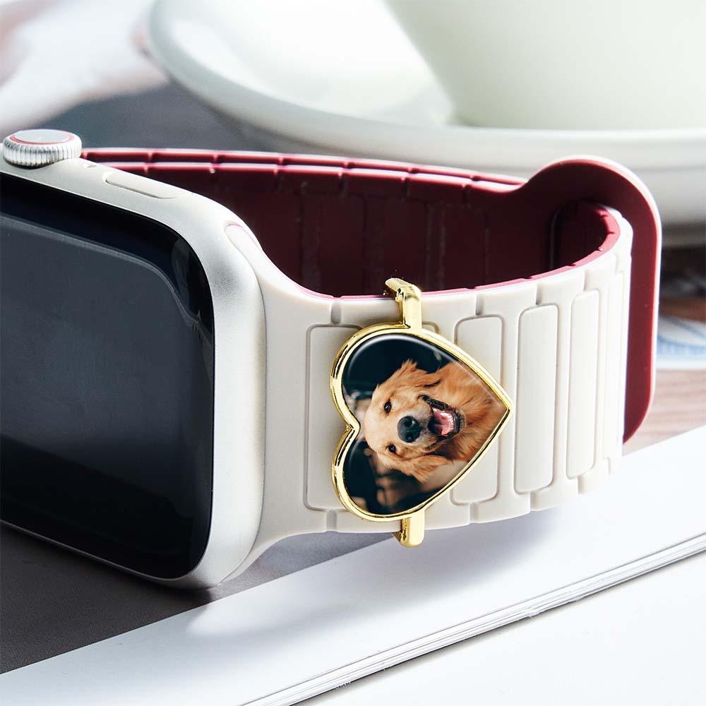 Personalized Photo Engraved Watch Charm – Custom Strap Accessory for Smartwatches Thoughtful Family Gift