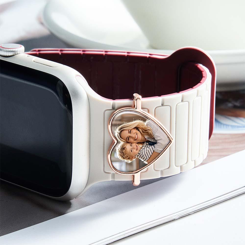 Personalized Photo Engraved Watch Charm – Custom Strap Accessory for Smartwatches Thoughtful Family Gift