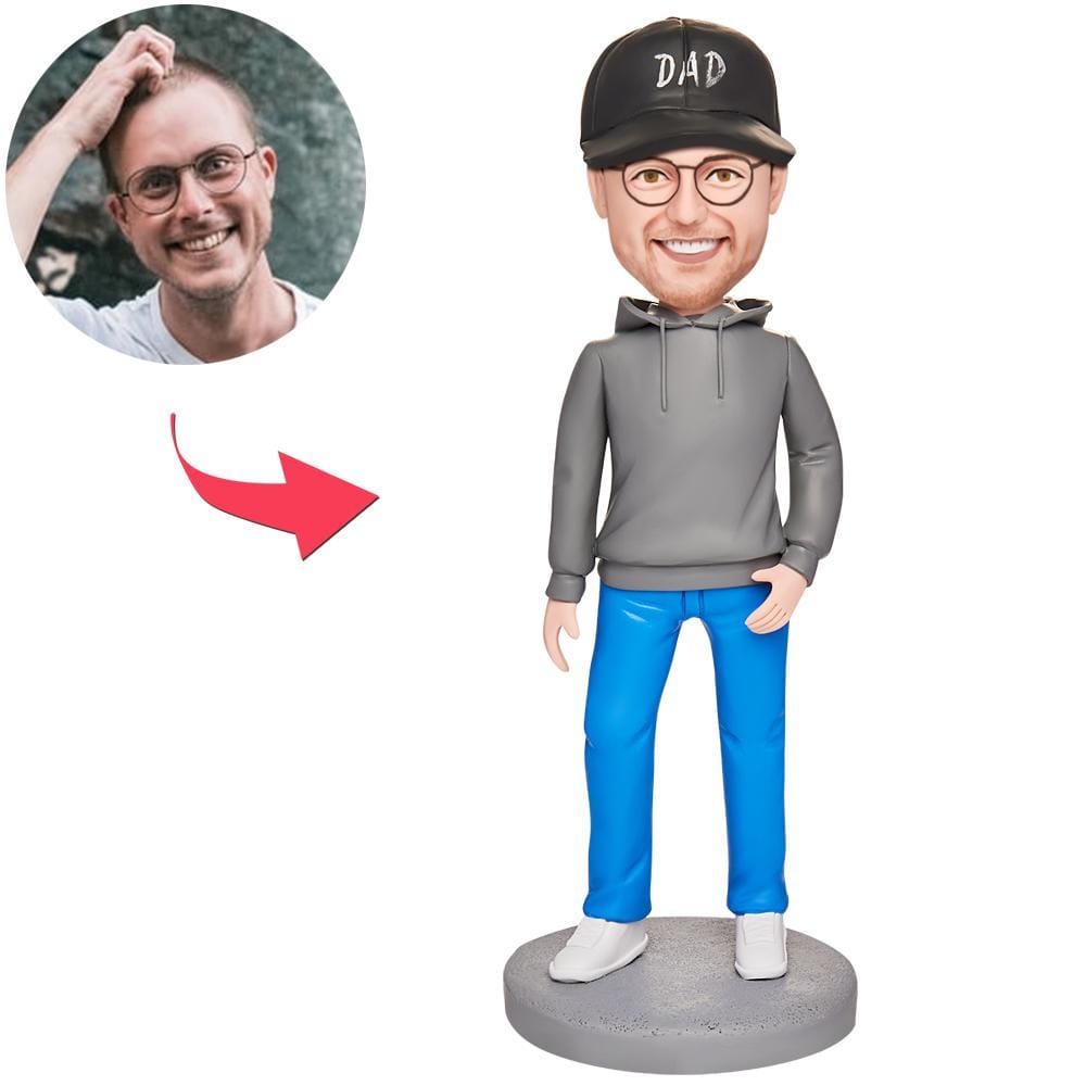Custom Bobblehead with Engraved Text Father's Day Gifts - Dad in Hat