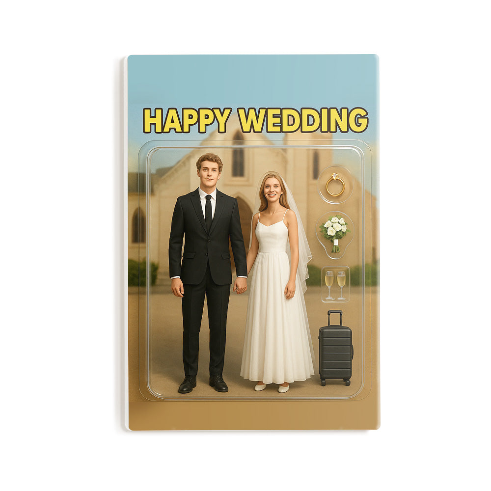 Full Body Custom Action Figure Pack Packaging Toy Box Style Art Gift Personalized Acrylic Fridge Magnets Couple's Gifts Wedding Gifts