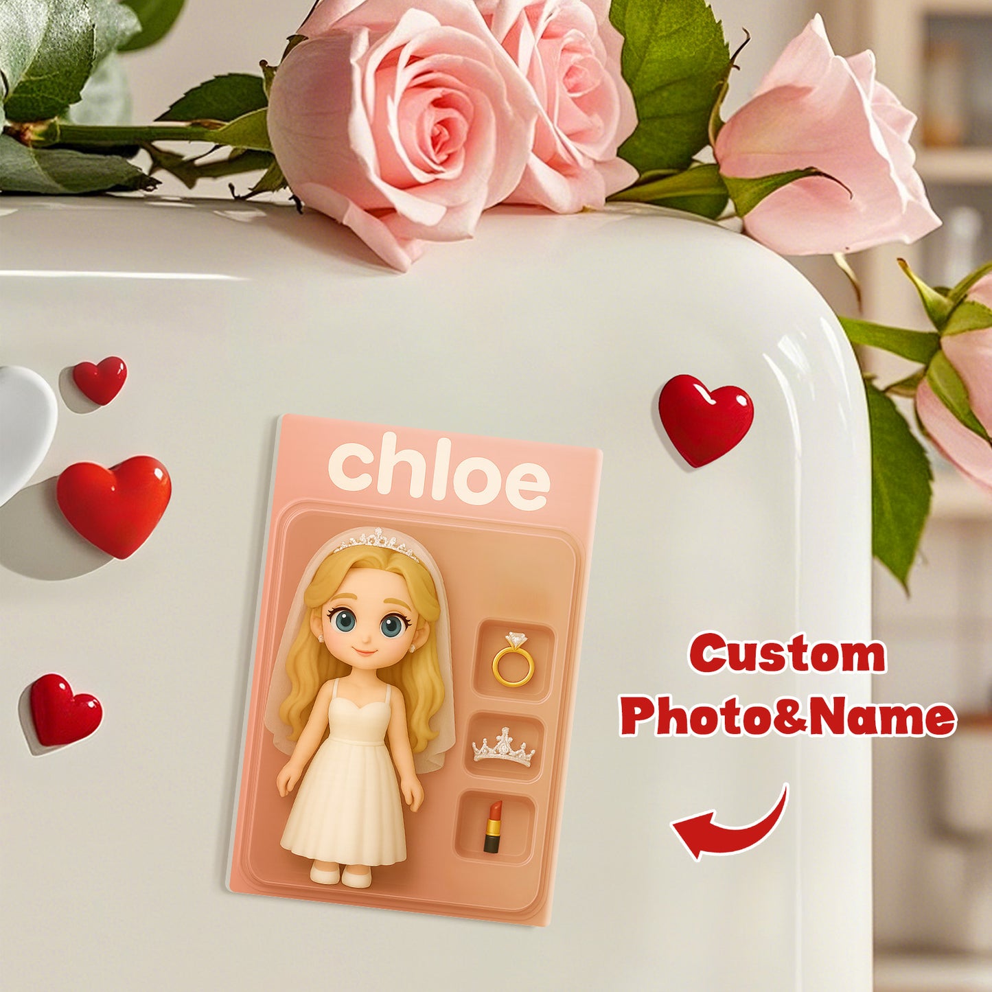 Full Body Custom Action Figure Pack Packaging Toy Box Style Art Gift Personalized Acrylic Fridge Magnets Couple's Gifts Wedding Gifts