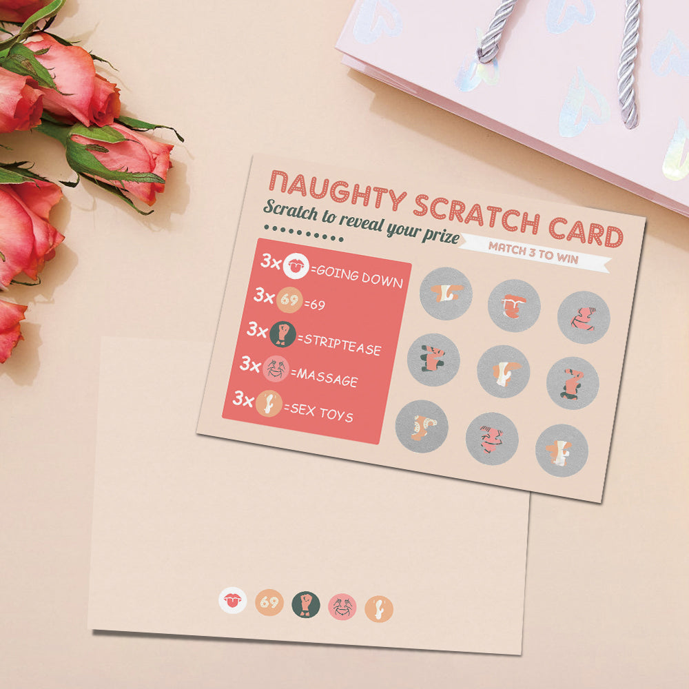 Valentine's Day Naughty Scratch Card Couples Games Funny Scratch off Card Match 3 to Win Card