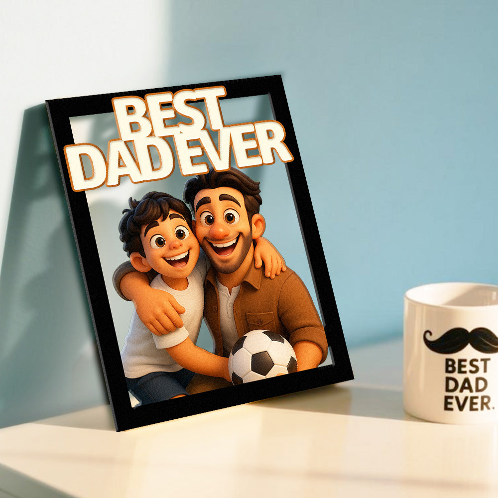 Personalized Cartoon Portrait Wall Frame Custom Wooden Cartoon Portrait Best Boyfriend GIrlfrend Unique Anniversary Birthday Holiday Gift
