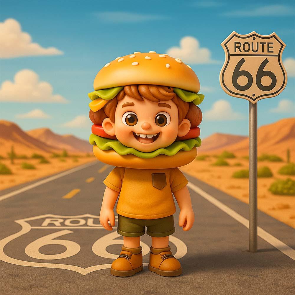 Personalized 3D Mini Figure Custom Cartoon Style Doll from Your Photo Create Your Own Burger Character for Food Lovers Unique Collectible Gift for Her or Him