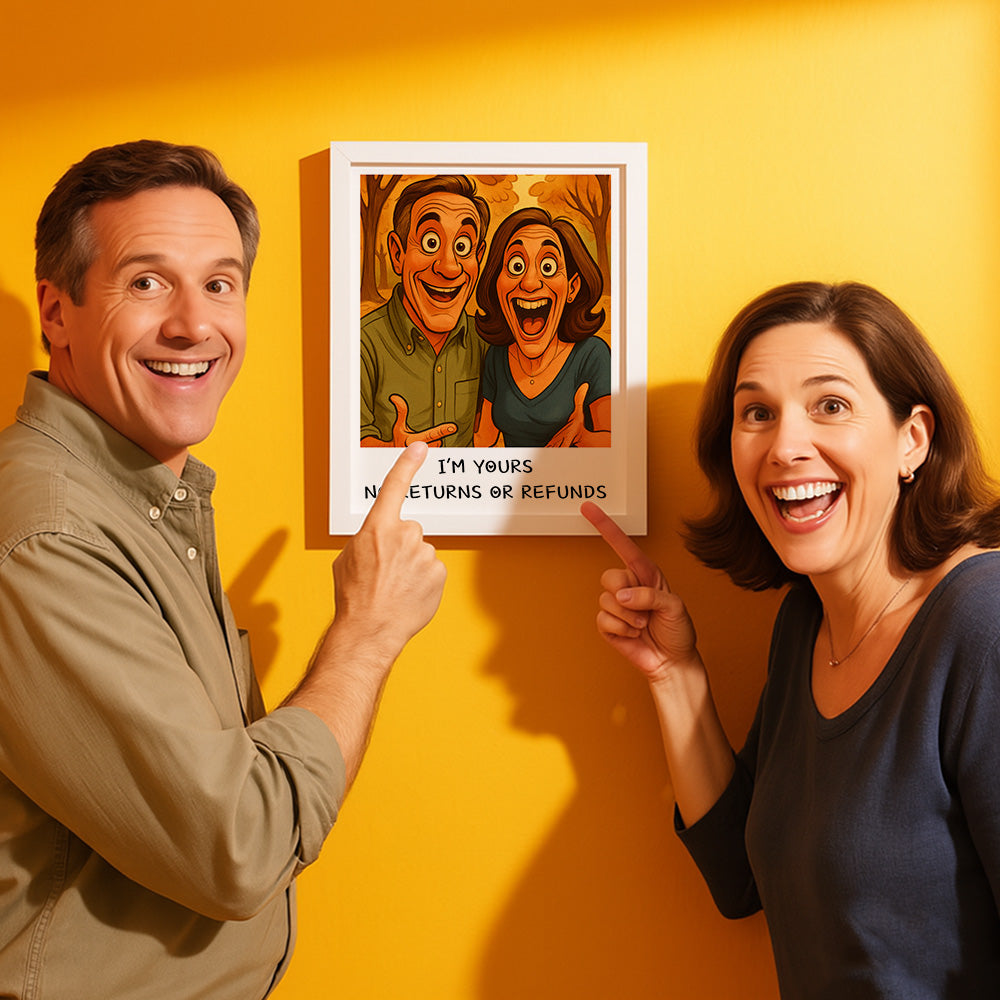 Custom Funny Caricature Portrait Frame Transform Your Photo into Hilarious Art Gift Best Gift for Husband Wife Family