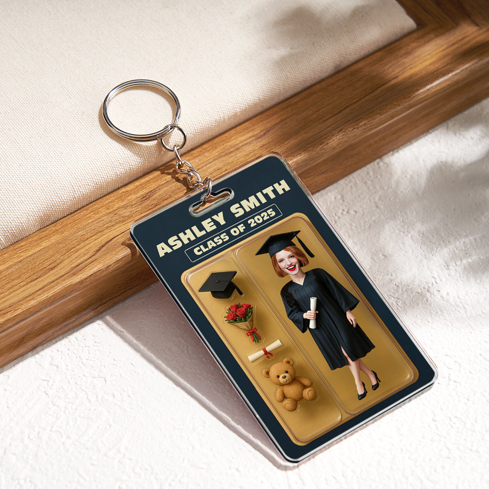Custom Action Figure Customizable Head Packaging Toy Box Style Art Gift Personalized Acrylic Keychain Graduation Gift for Friend