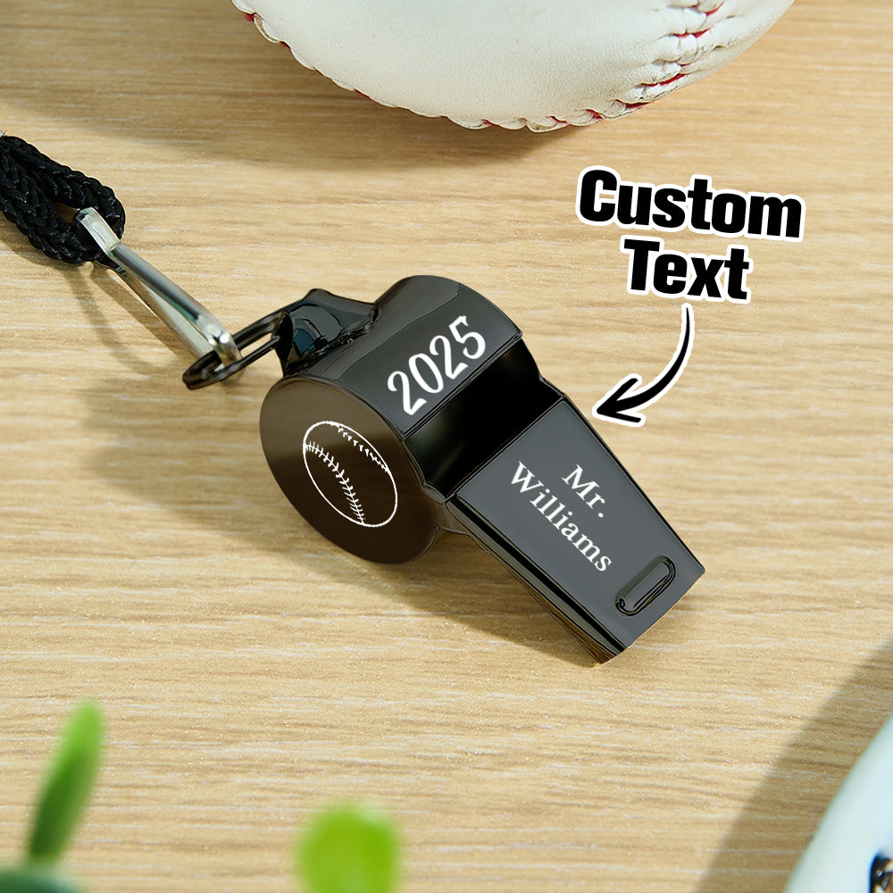 Personalised Whistle with Engraving, Custom Sport Gift for Football Basketball Volleyball Soccer Baseball Coach, Teacher Appreciation Gift