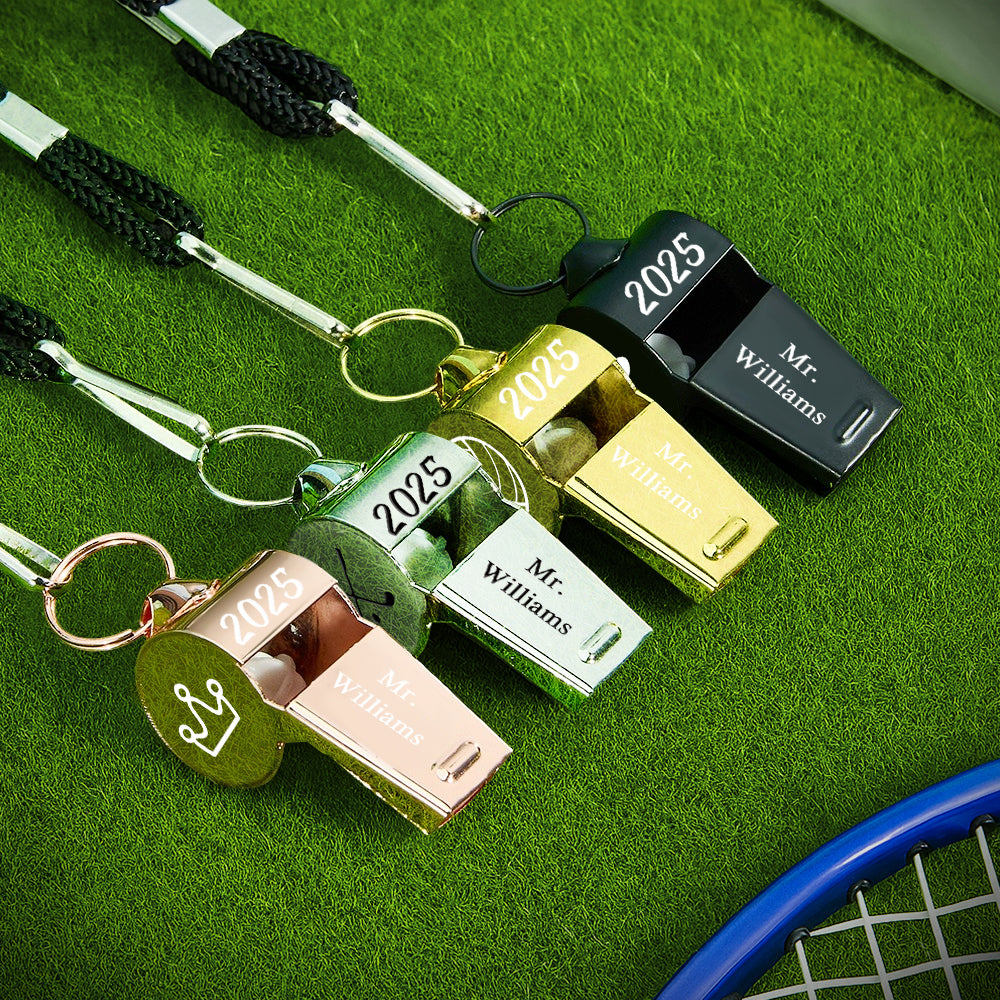 Personalised Whistle with Engraving, Custom Sport Gift for Football Basketball Volleyball Soccer Baseball Coach, Teacher Appreciation Gift
