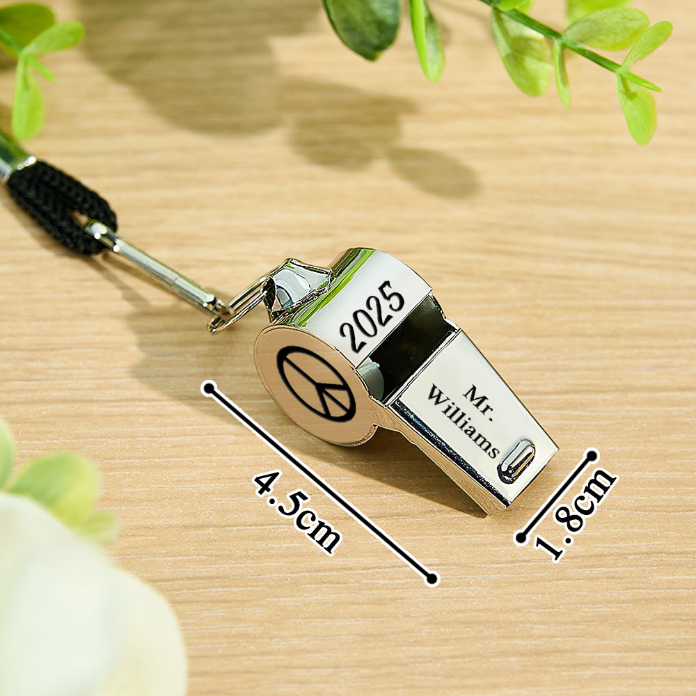 Personalised Whistle with Engraving, Custom Sport Gift for Football Basketball Volleyball Soccer Baseball Coach, Teacher Appreciation Gift