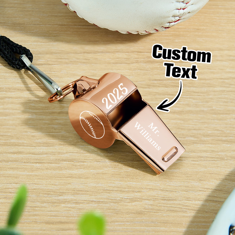Personalised Whistle with Engraving, Custom Sport Gift for Football Basketball Volleyball Soccer Baseball Coach, Teacher Appreciation Gift
