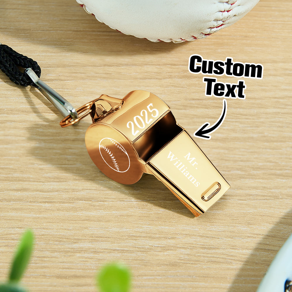 Personalised Whistle with Engraving, Custom Sport Gift for Football Basketball Volleyball Soccer Baseball Coach, Teacher Appreciation Gift
