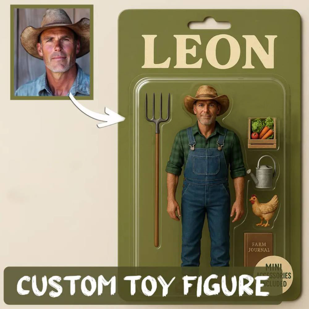 Custom Action Figure Pack Packaging Toy Box Style Art Gift Personalized Acrylic Keychain Gift for Mom