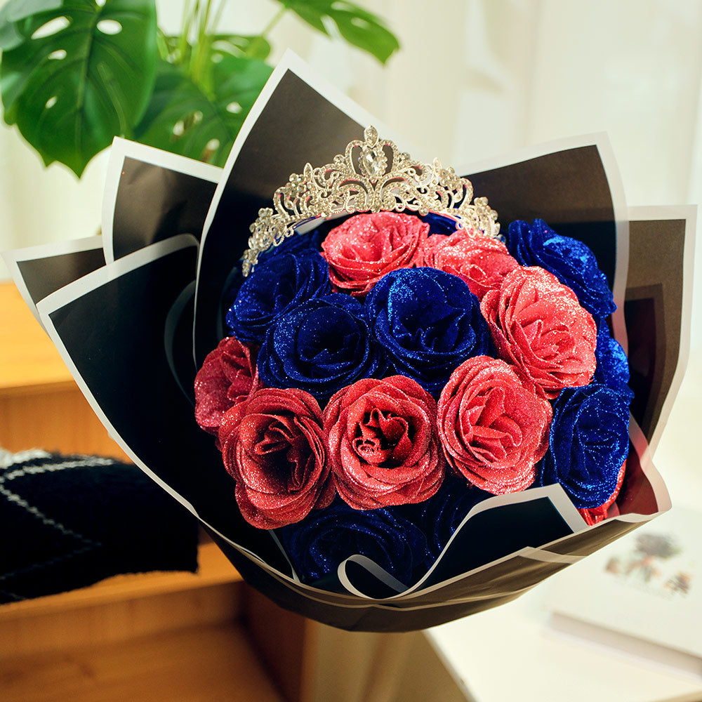 Glitter Rose Bouquet Best Anniversary Gift for Her