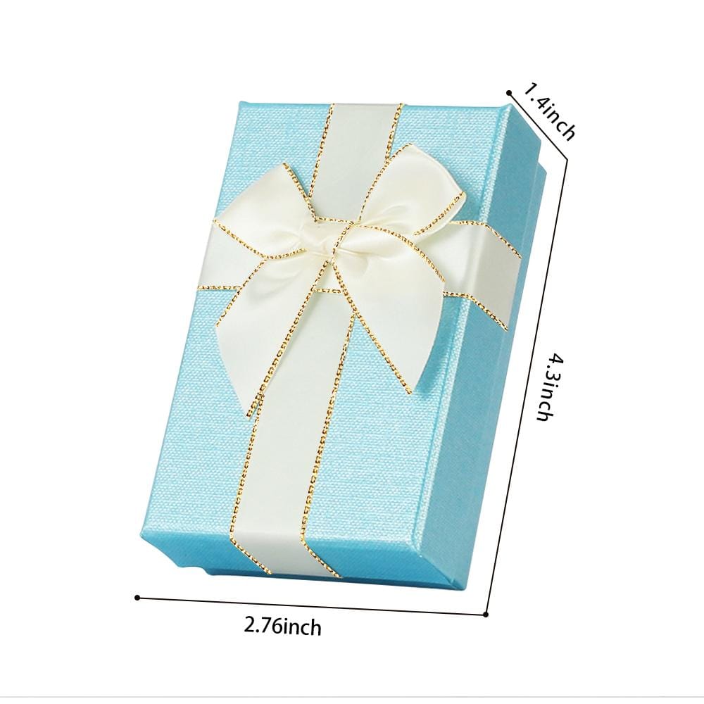 Gift Box with Lid and Ribbon - Blue