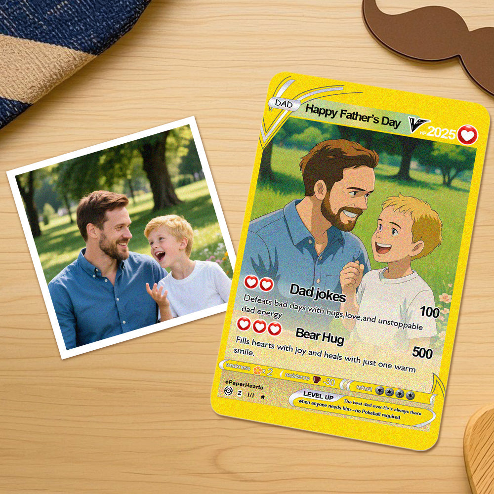 Father's Day Poke Card Custom Poke Card Gift For Dad, Father's Day Gift, Custom Present