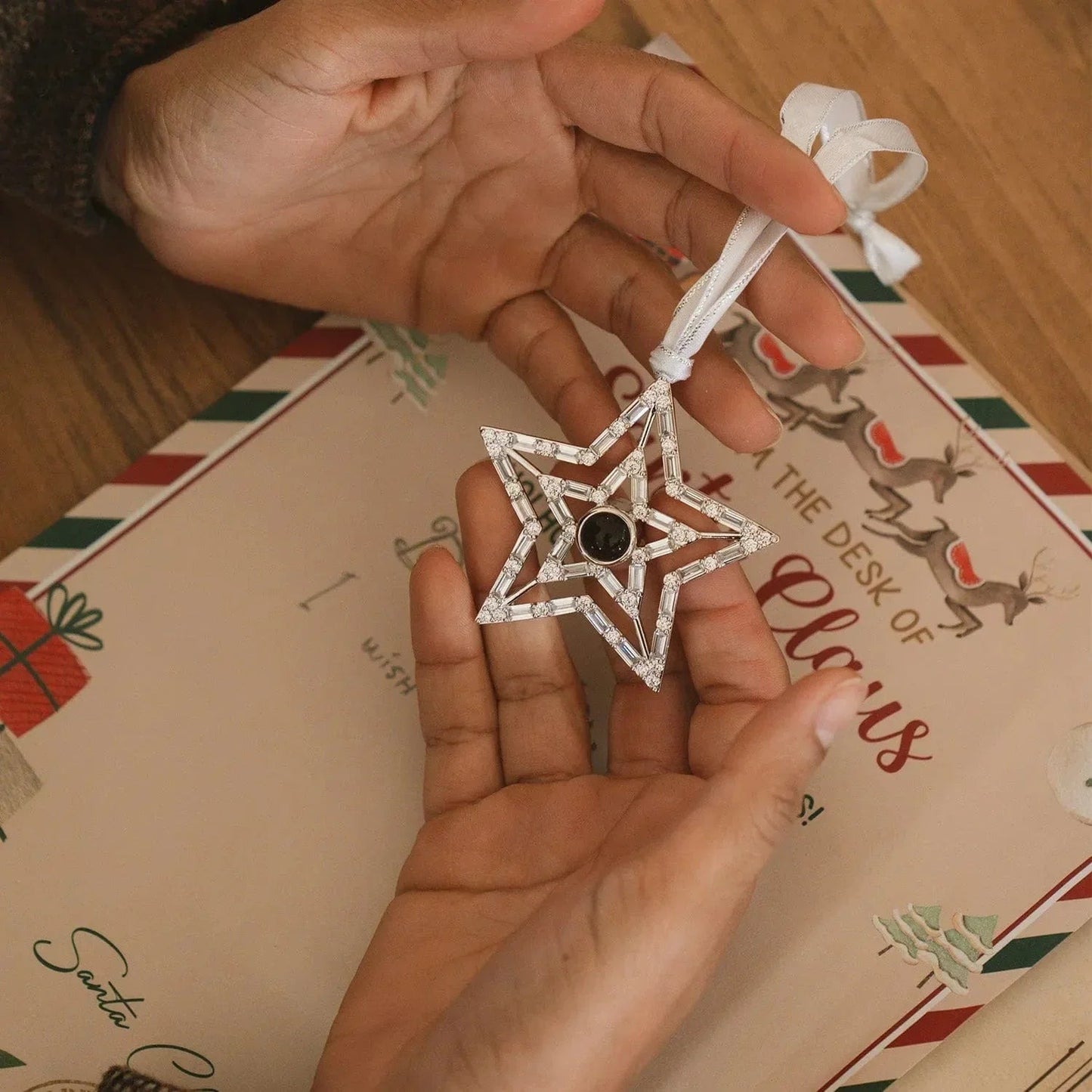 Personalized Projection Ornament Custom Photo Snowflake Christmas Gifts Multiple Styles