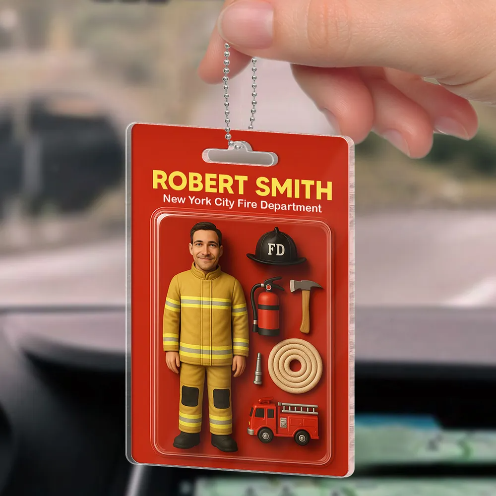 Custom Action Figure Pack Packaging Toy Box Style Art Gift Personalized Acrylic Car Hanger