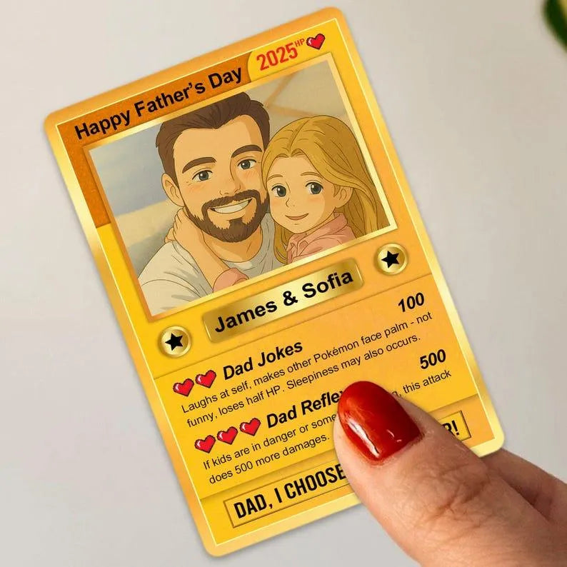 Father's Day Poke Card Custom Poke Card Gift For Dad, Father's Day Gift, Custom Present