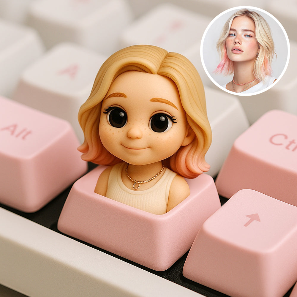 3D Printed AI Big Head Keycap Custom Keyboard Accessory Creative Trendy Gift