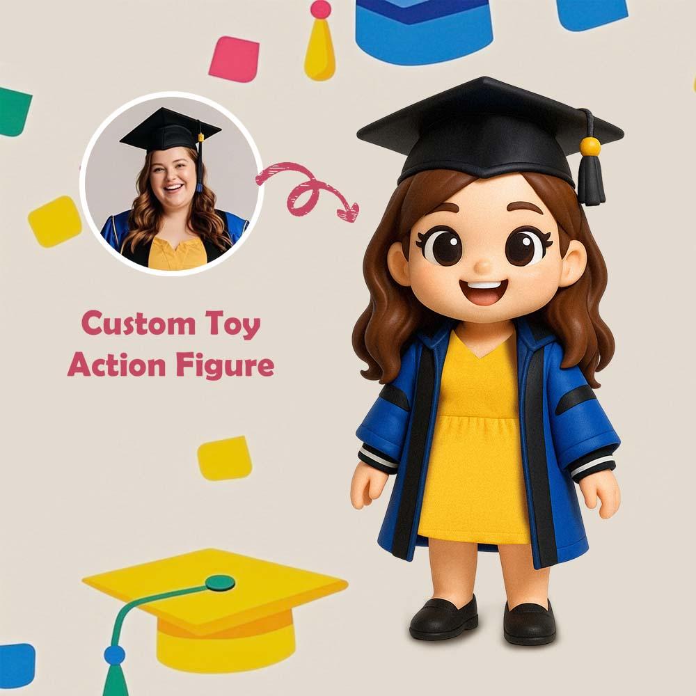 Personalized Graduation Gift Toy Figure to Her Custom Action Figure Custom 3D Action Figure From Your Photo Gift for Friend