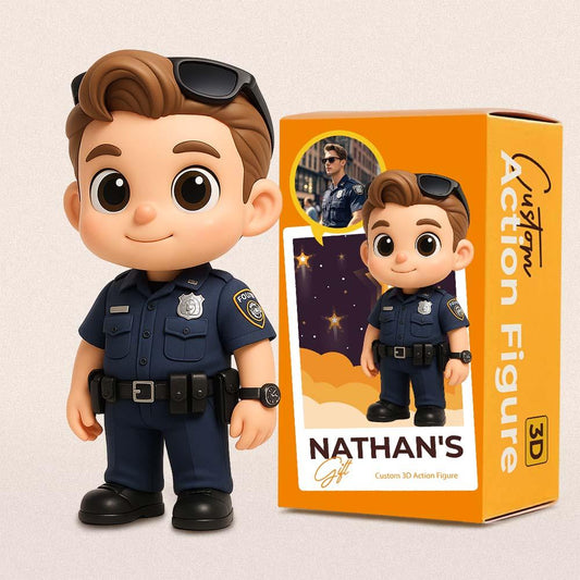 Custom 3D Action Figure From Your Photo Personalized Toy Figure to Policeman Custom Action Figure Gifts For Policeman