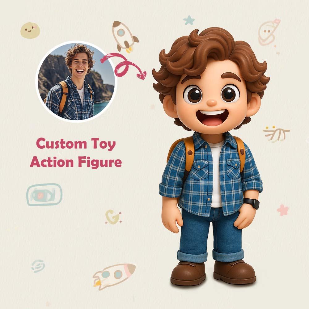 Custom 3D Action Figure From Your Photo Personalized Toy Figure  to Travel Lover