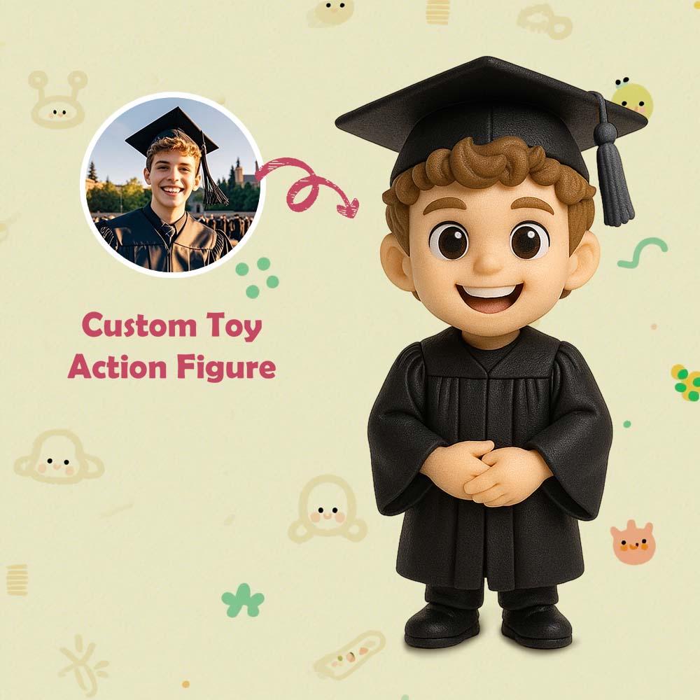 Custom Graduation Gift 3D Action Figure From Your Photo Personalized Toy Figure to Her Custom Action Figure