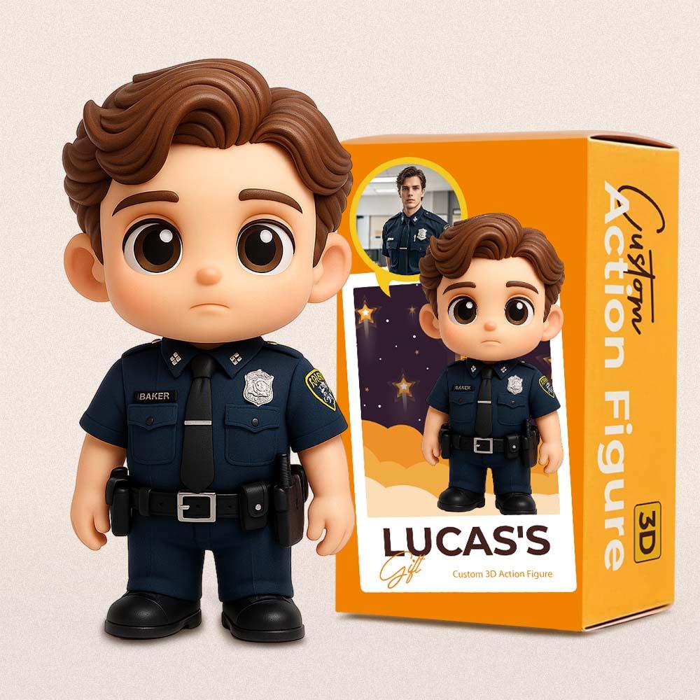 Personalized 3D Action Figure Turn Your Photo into a Unique Gift for Policeman/Policewoman